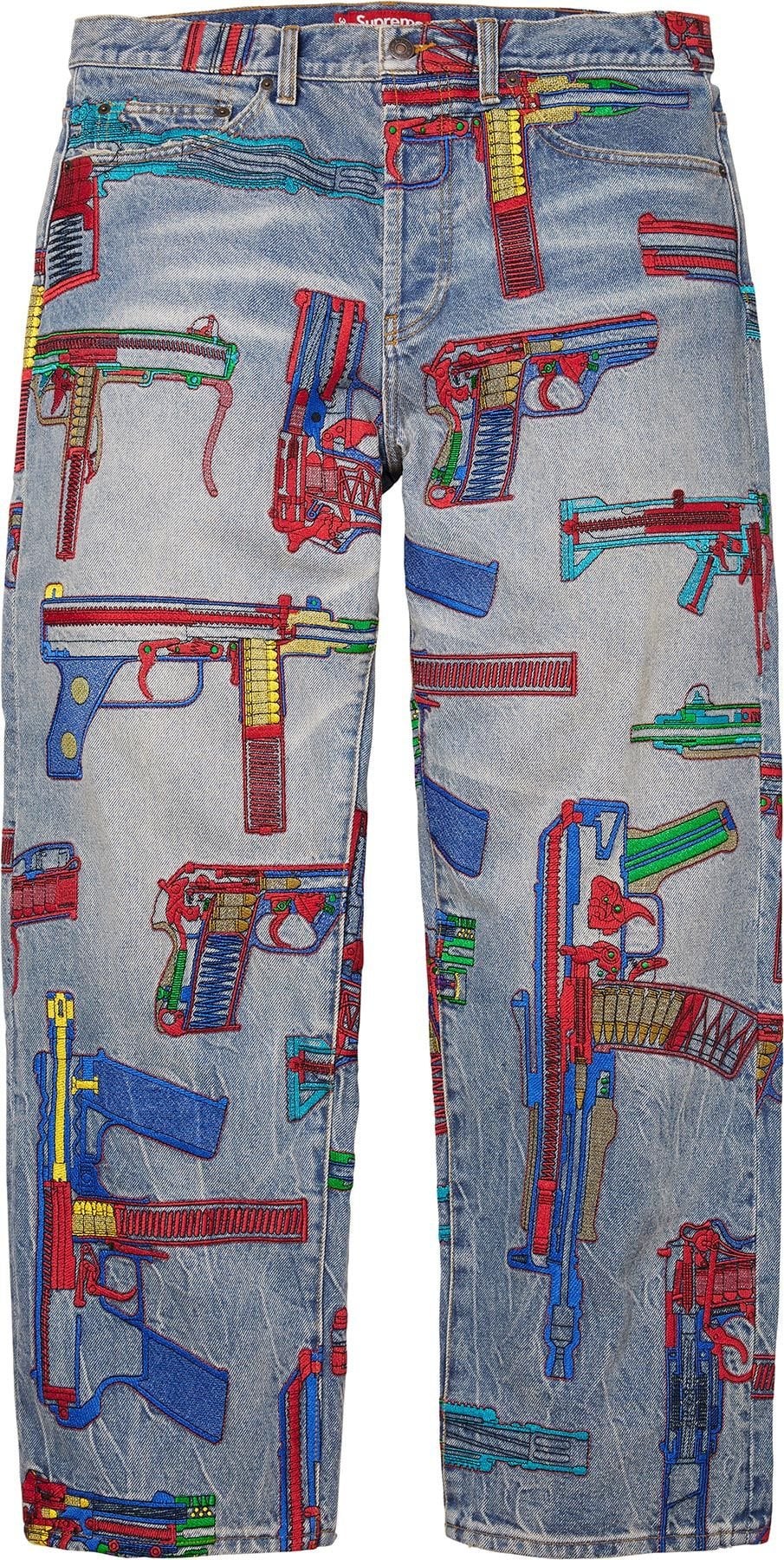 Guns Embroidered Loose Fit Jean view 3